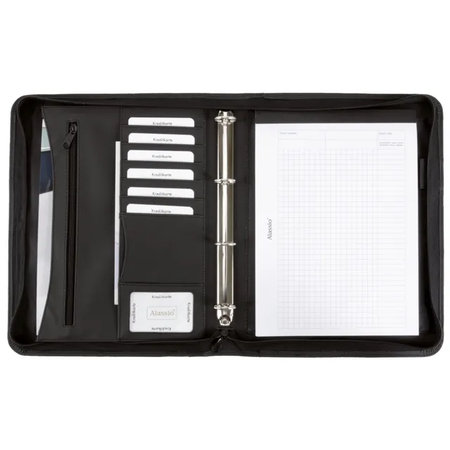 Alumaxx OFFICE SET Schreibmappe A4 schwarz mit Block