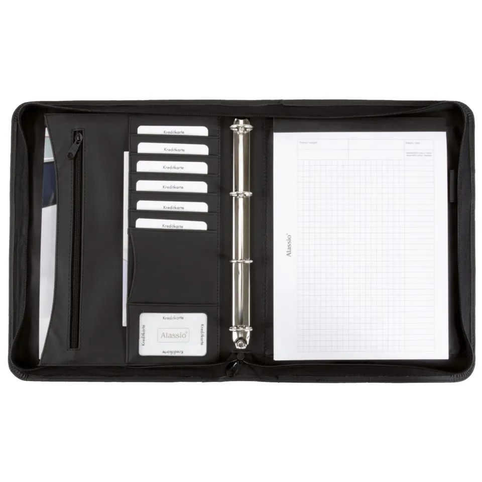 Alumaxx OFFICE SET Schreibmappe A4 schwarz mit Block