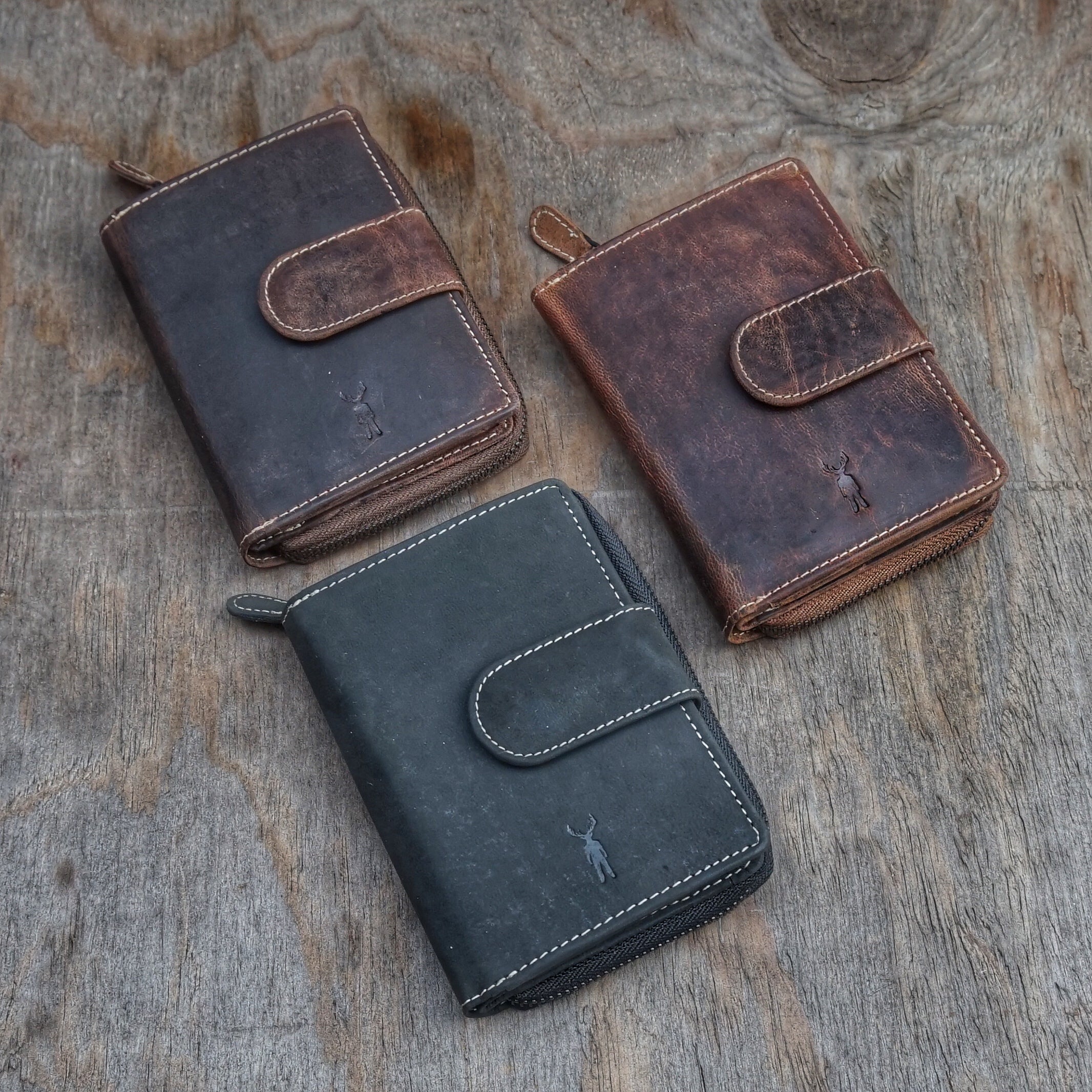 Jack Kinsky Baltimore 511 Geldbörse Mocca Rindleder RFID