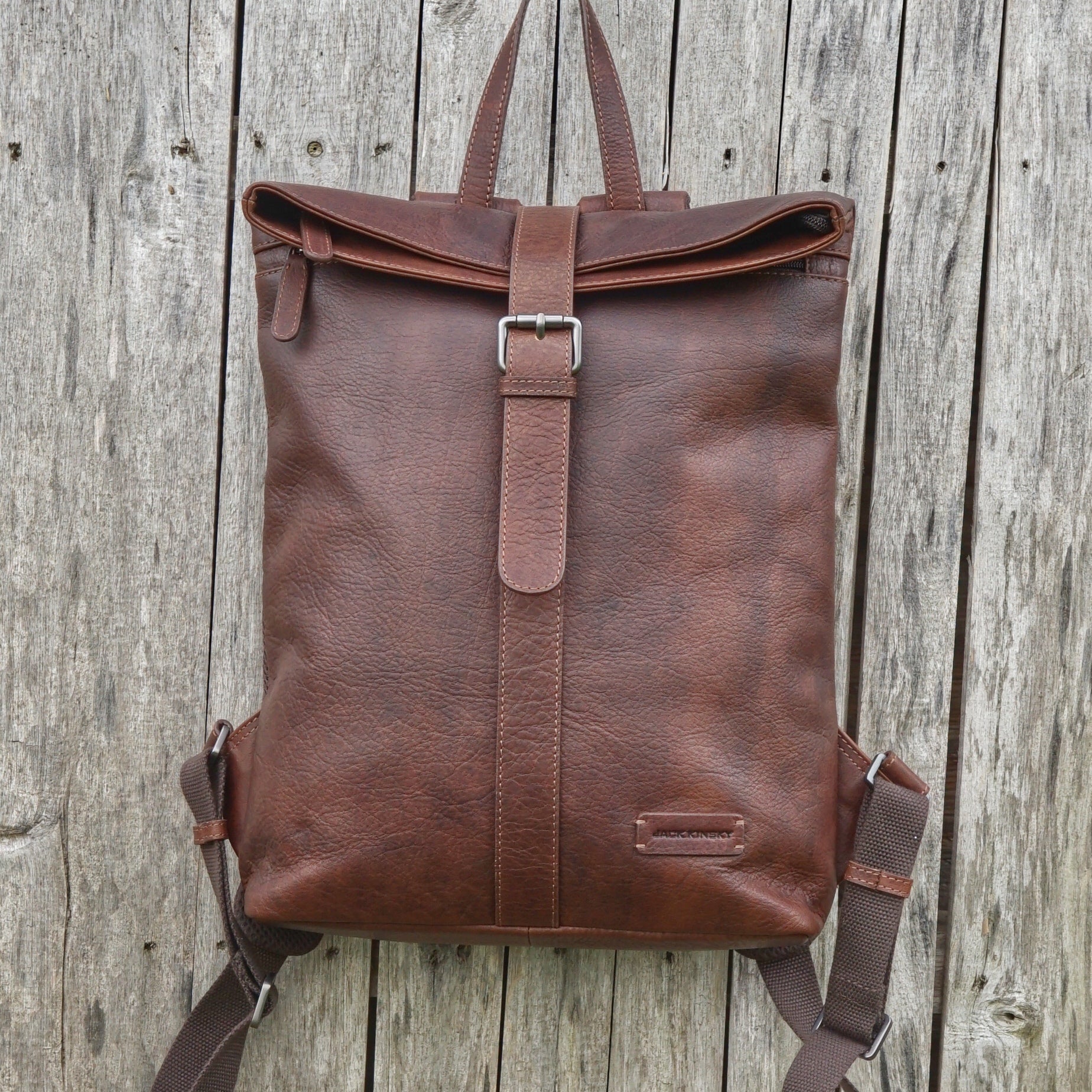 Jack Kinsky Porto 5 Rucksack Cognac Büffelleder Laptop