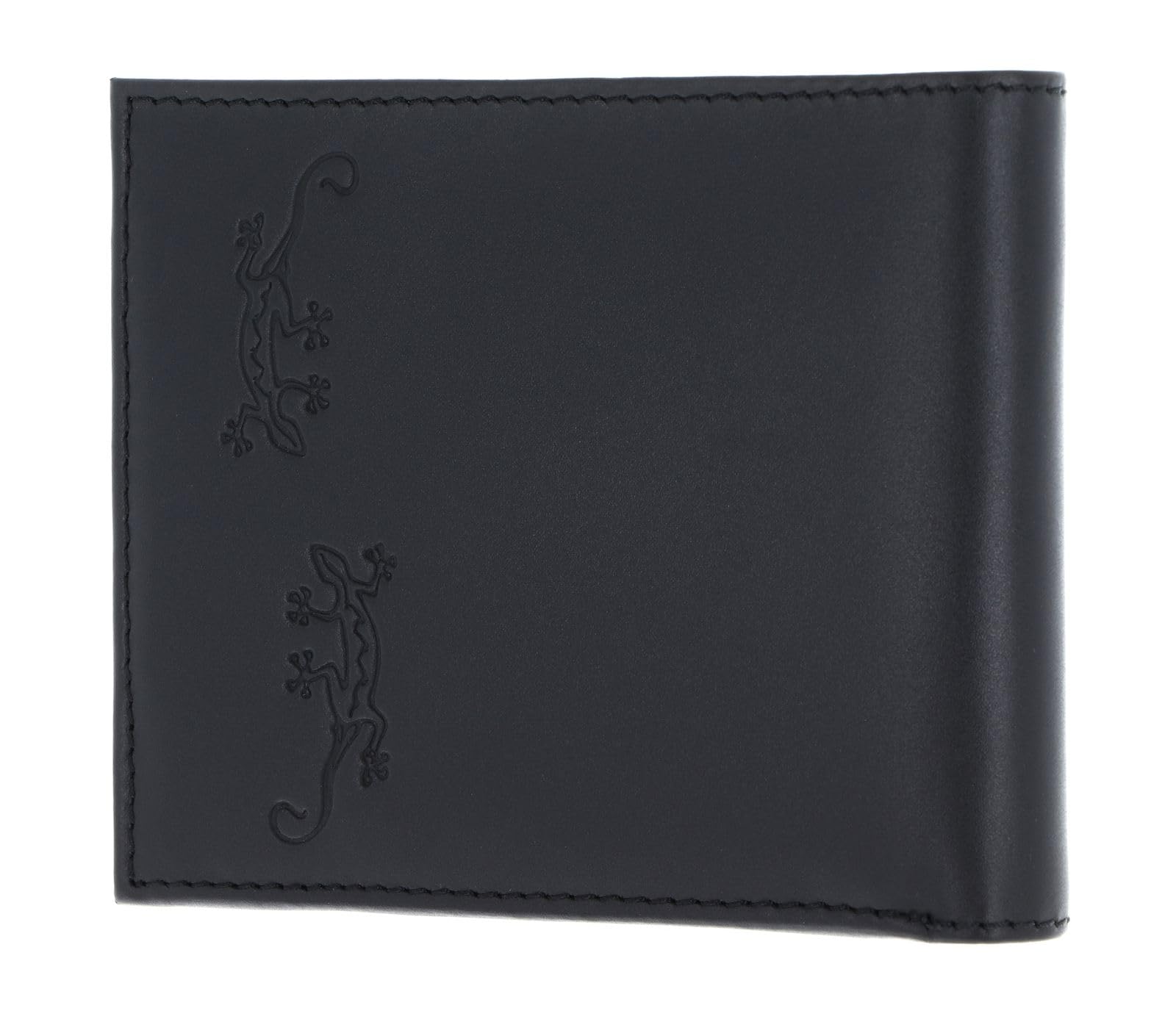 Oxmox Leather Querscheinbörse Geldbörse Lizard Black Rindsleder