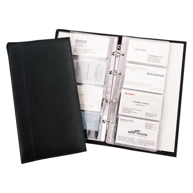 Alumaxx Visitenkarten-Ringbuch 120 Karten schwarz