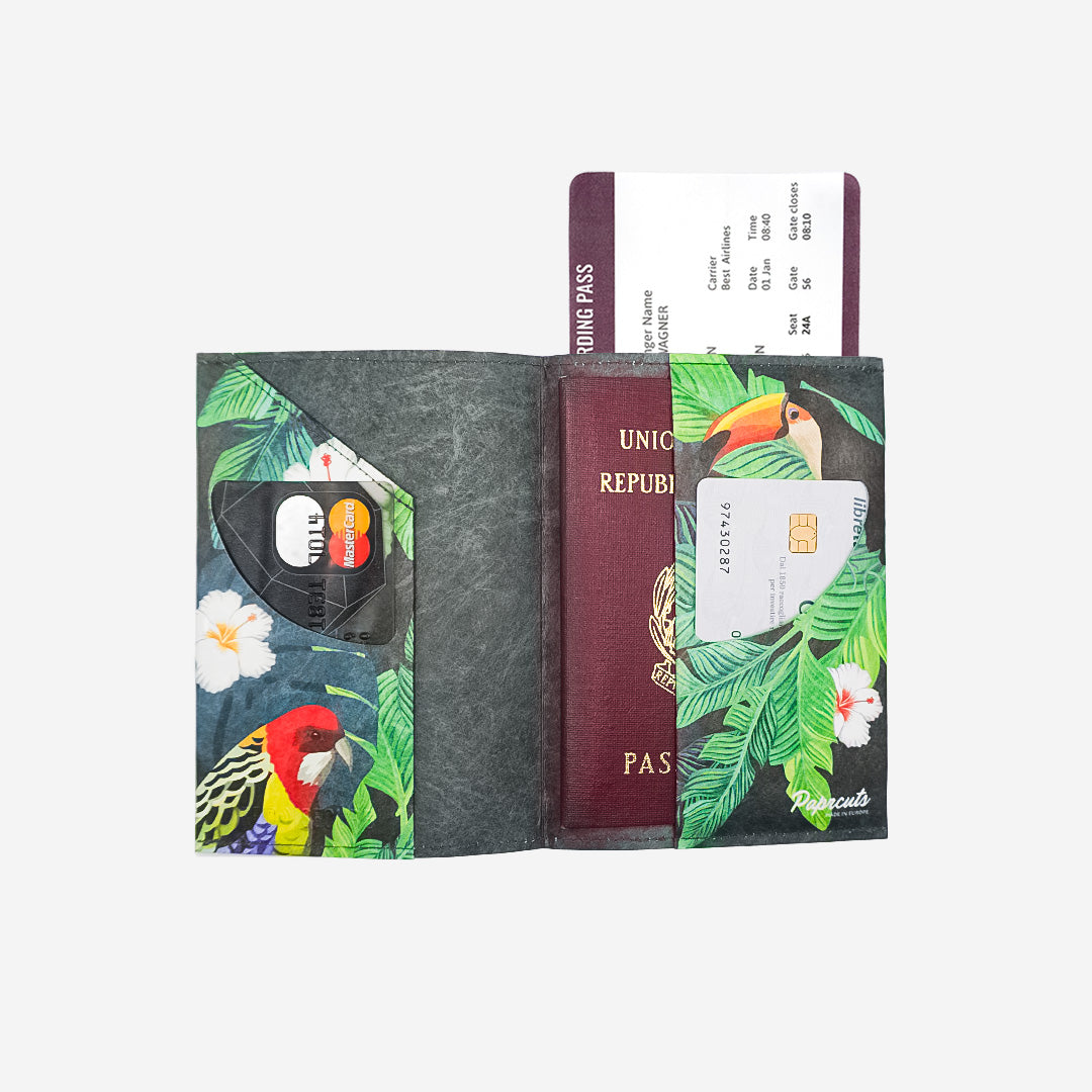 Paprcuts Tucano & Parrot RFID Reisepasshülle Tyvek vegan