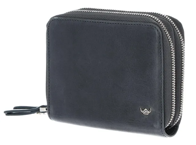 Golden Head Garda Doppel-RV-Börse 11 cm hellgrau Rindsleder