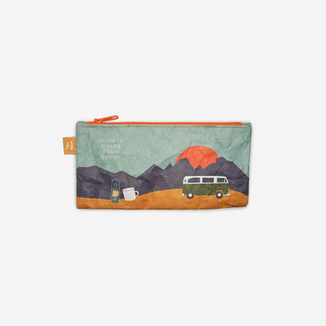 Paprcuts Federtasche Vanlife Federmäppchen orange Tyvek vegan