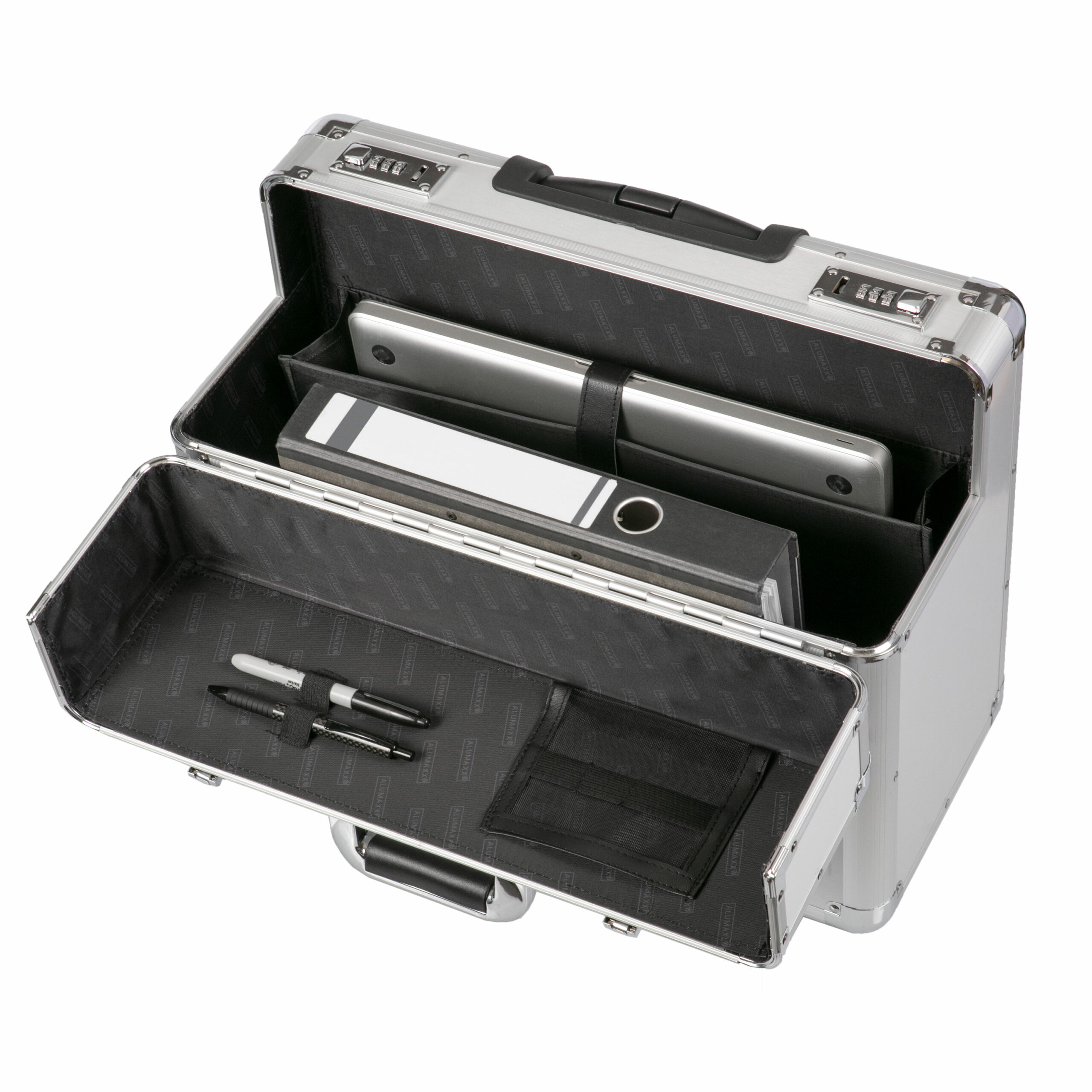 Alumaxx Omega Pilotenkoffer Silber Aluminium 17 Zoll