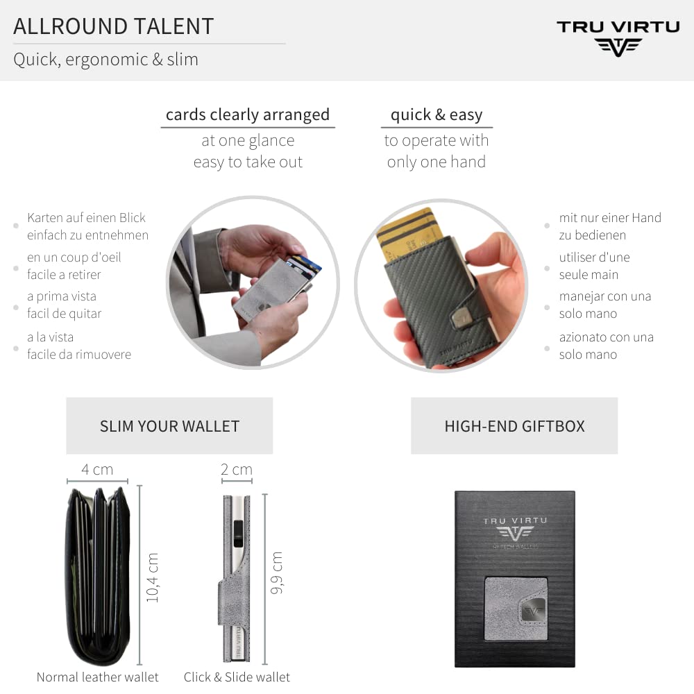 Tru Virtu Click & Slide Wallet Kartenetui Glitter RFID