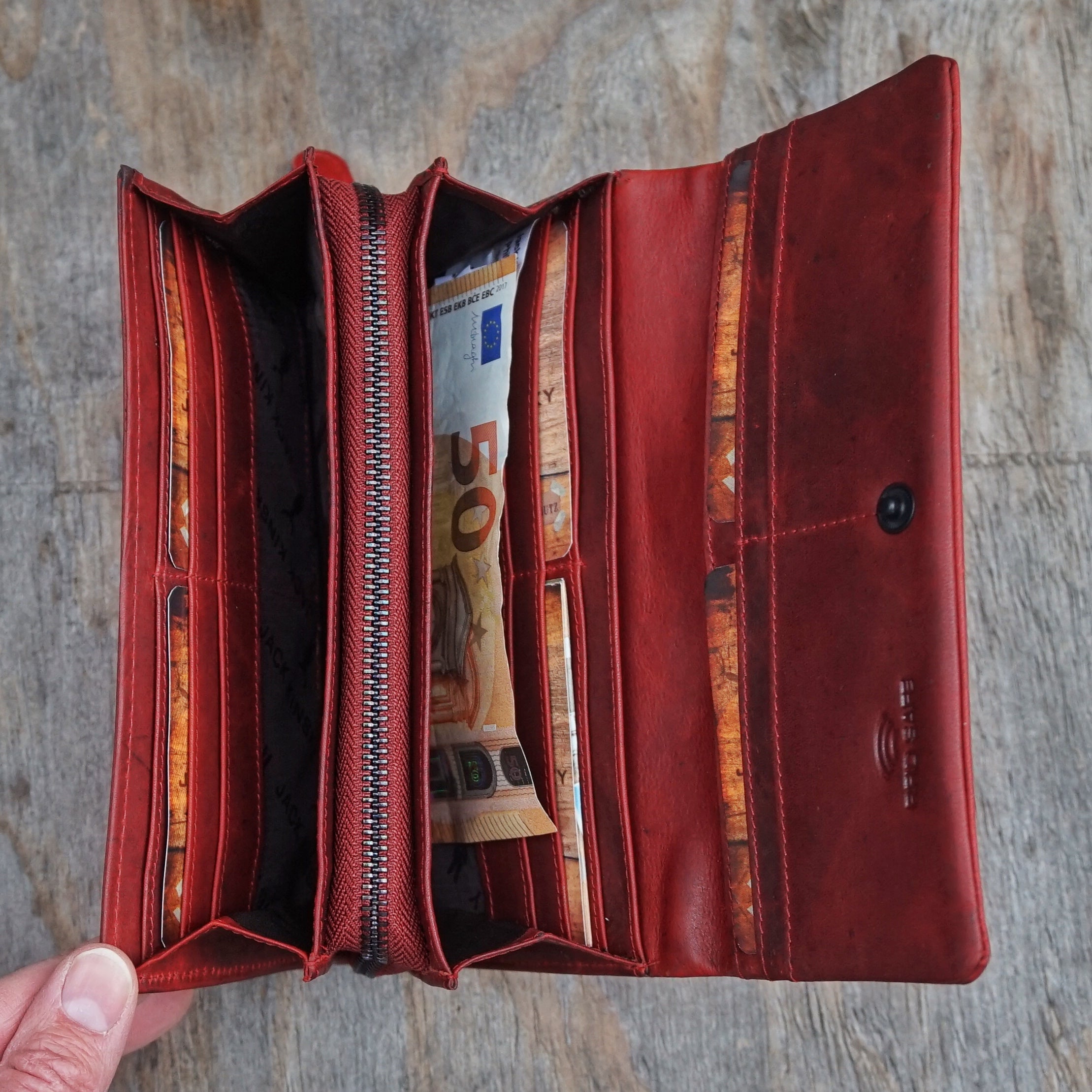 Jack Kinsky Risör 513 Geldbörse Cognac 16 Karten