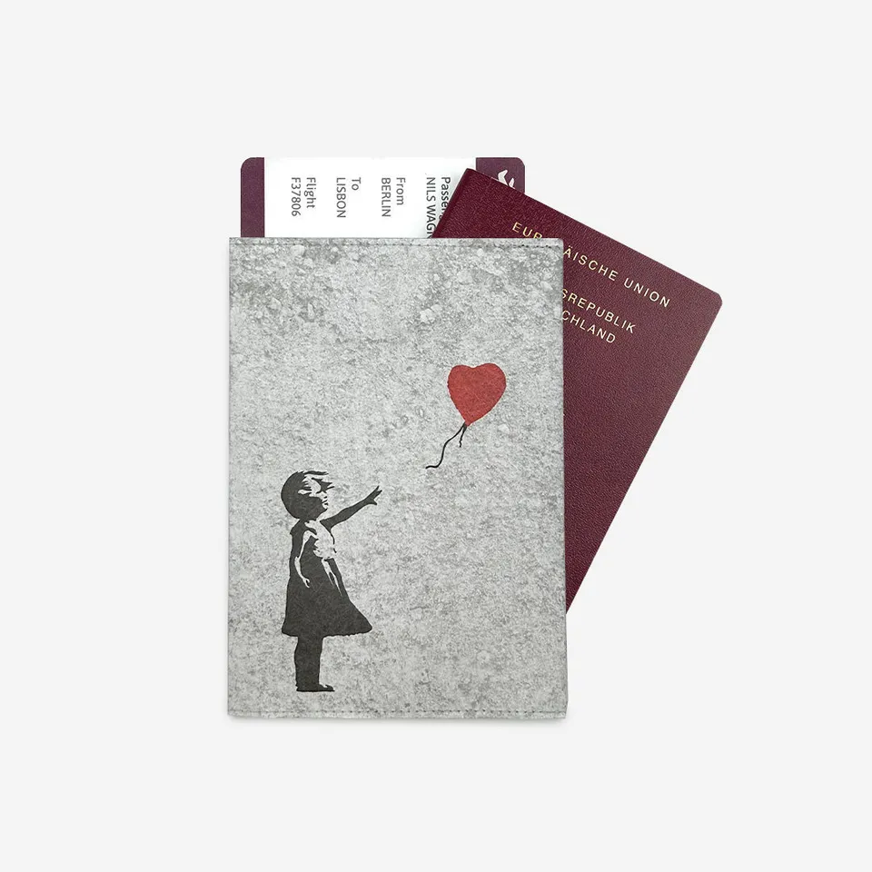 Paprcuts Balloon Girl RFID Reisepasshülle Tyvek vegan