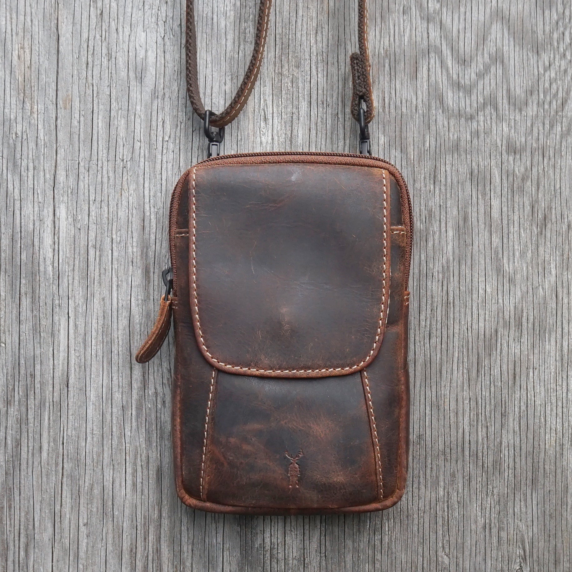 Jack Kinsky Baltimore 10 Handytasche Mocca Rindleder