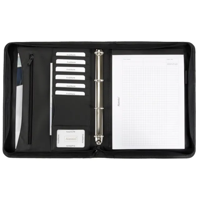 Alumaxx Rondo Ringbuchmappe A4 Schwarz Kunstleder