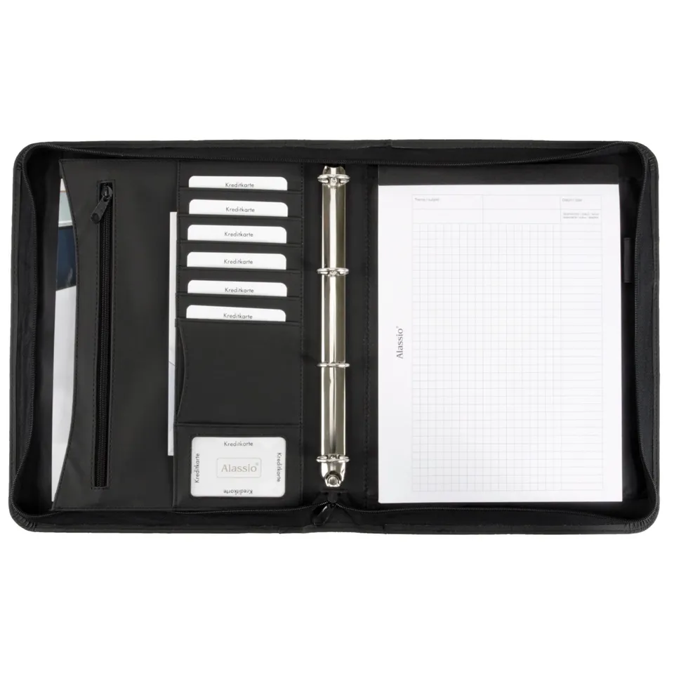 Alumaxx Rondo Ringbuchmappe A4 Schwarz Kunstleder