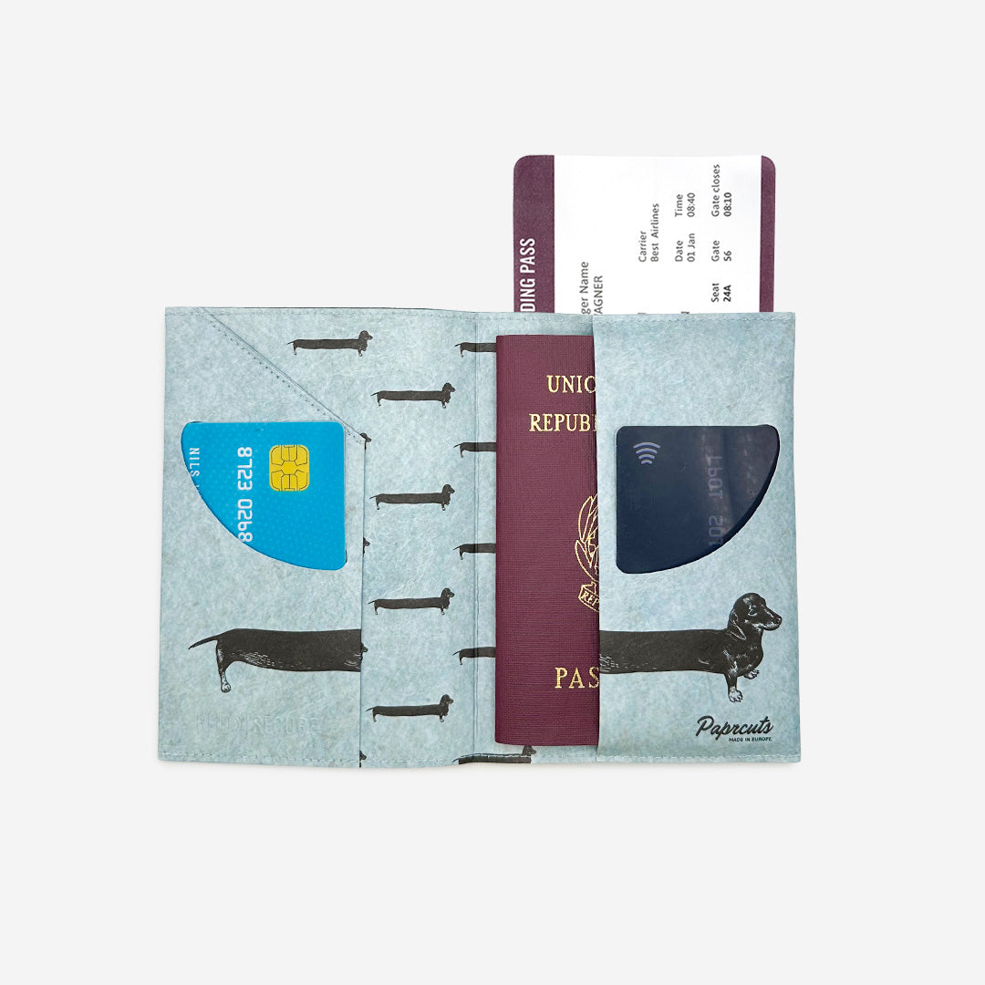 Paprcuts RFID Reisepasscover Reisepasshülle Sausage Dog Tyvek