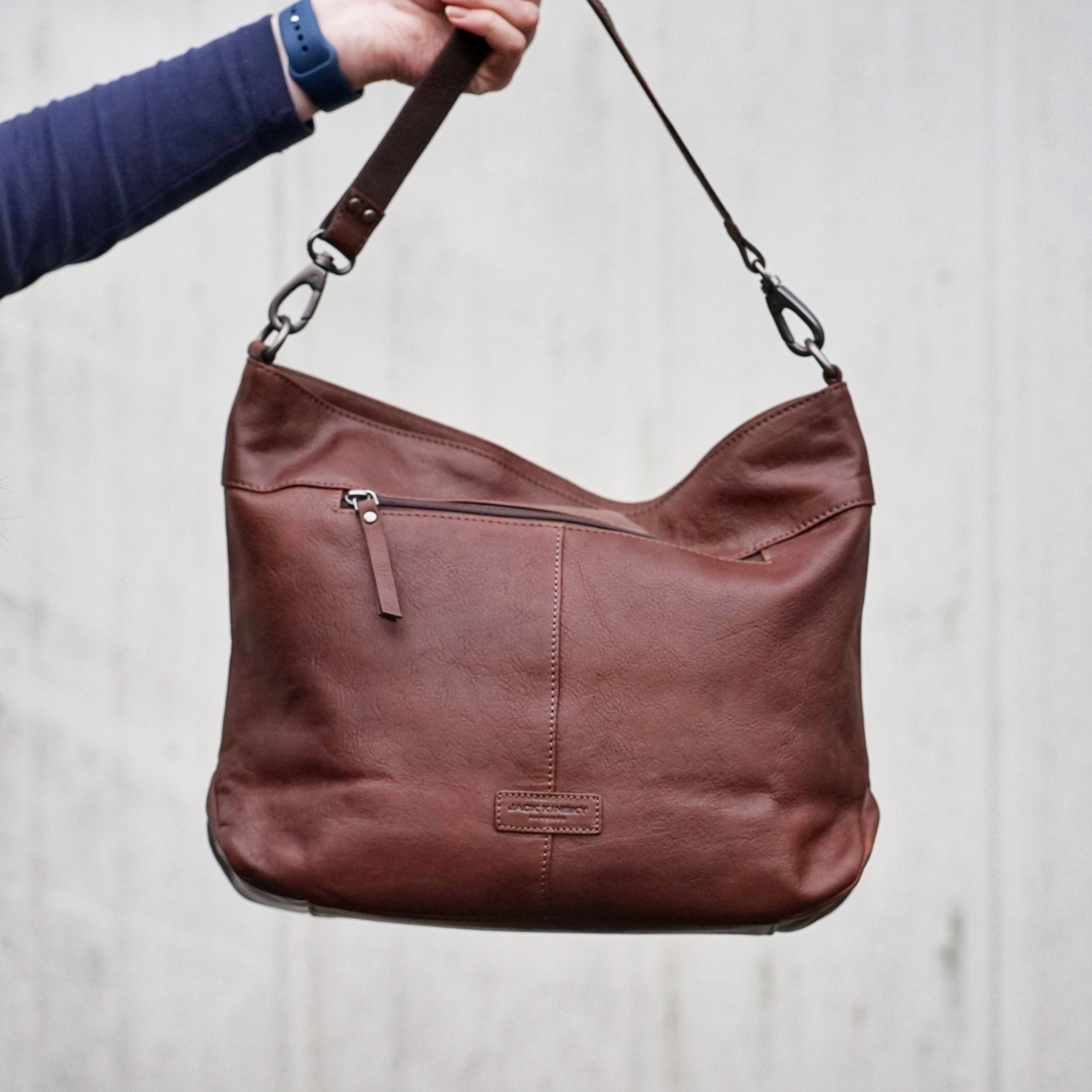 Jack Kinsky Montreal 24N Beuteltasche Cognac Rindleder