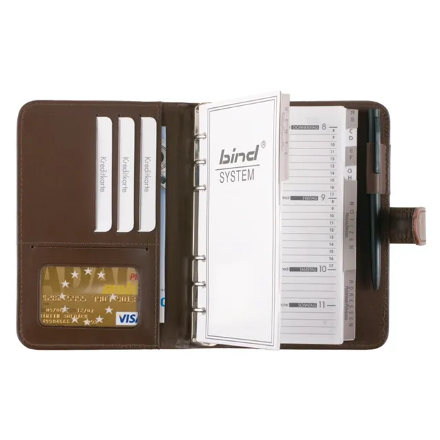 Alumaxx Bind-Systemplaner A6 Lederimitat braun