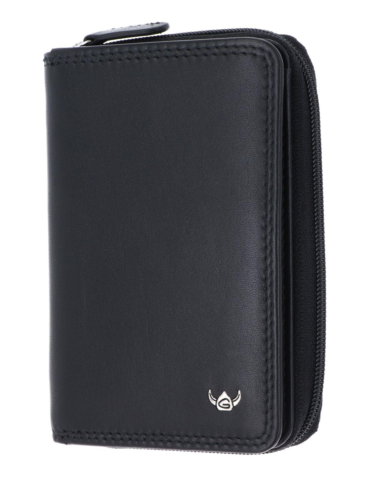 Golden Head Polo 3317 Geldbörse Leder Schwarz RFID Reißverschluss