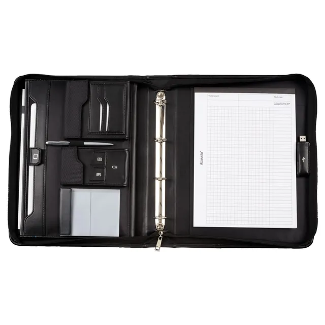Alumaxx Salerno A4 Schreibmappe schwarz Kunstleder Tabletfach