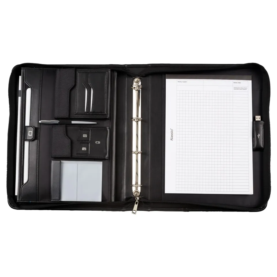 Alumaxx Salerno A4 Schreibmappe schwarz Kunstleder Tabletfach