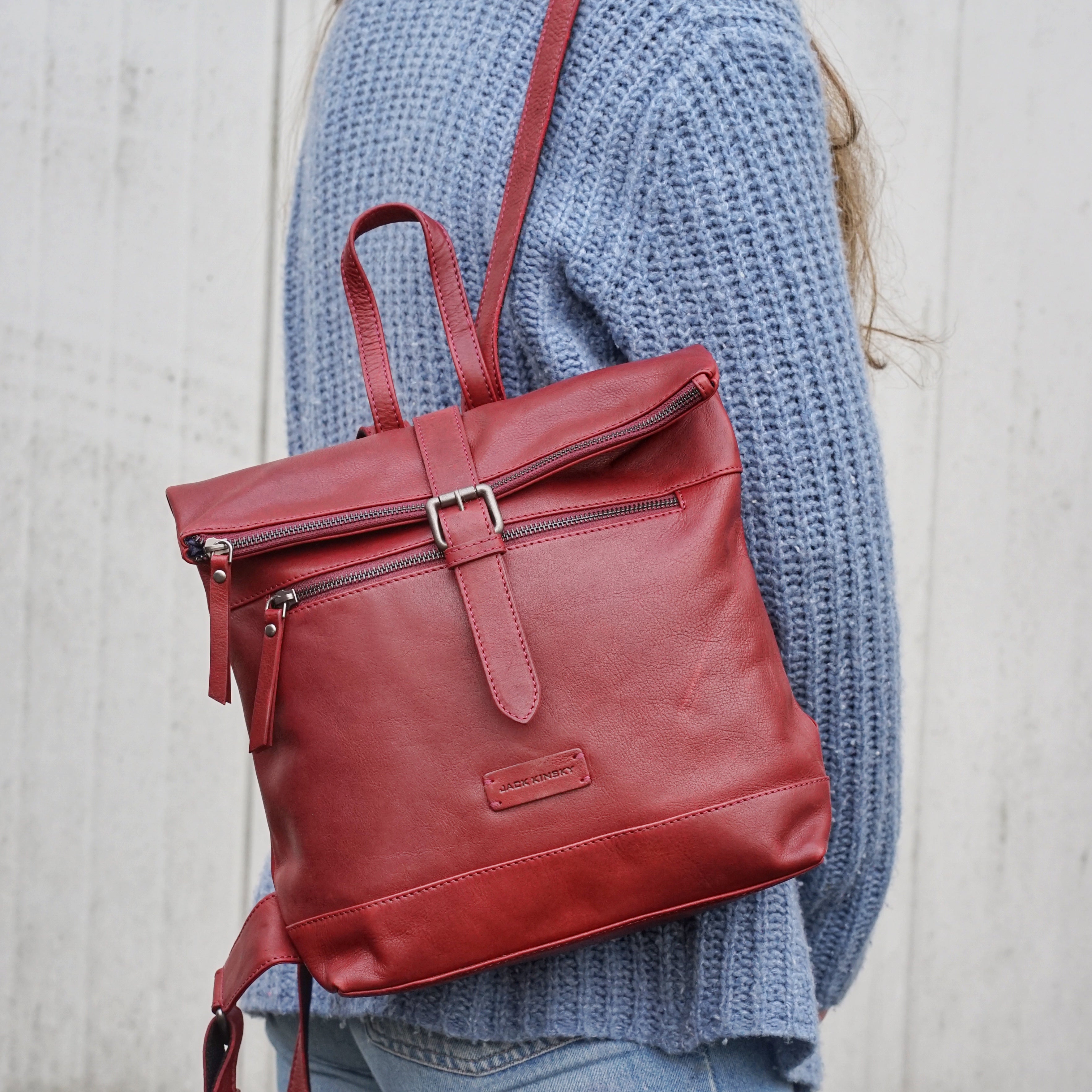 Jack Kinsky Montreal 26N Rucksack Cognac Rindsleder