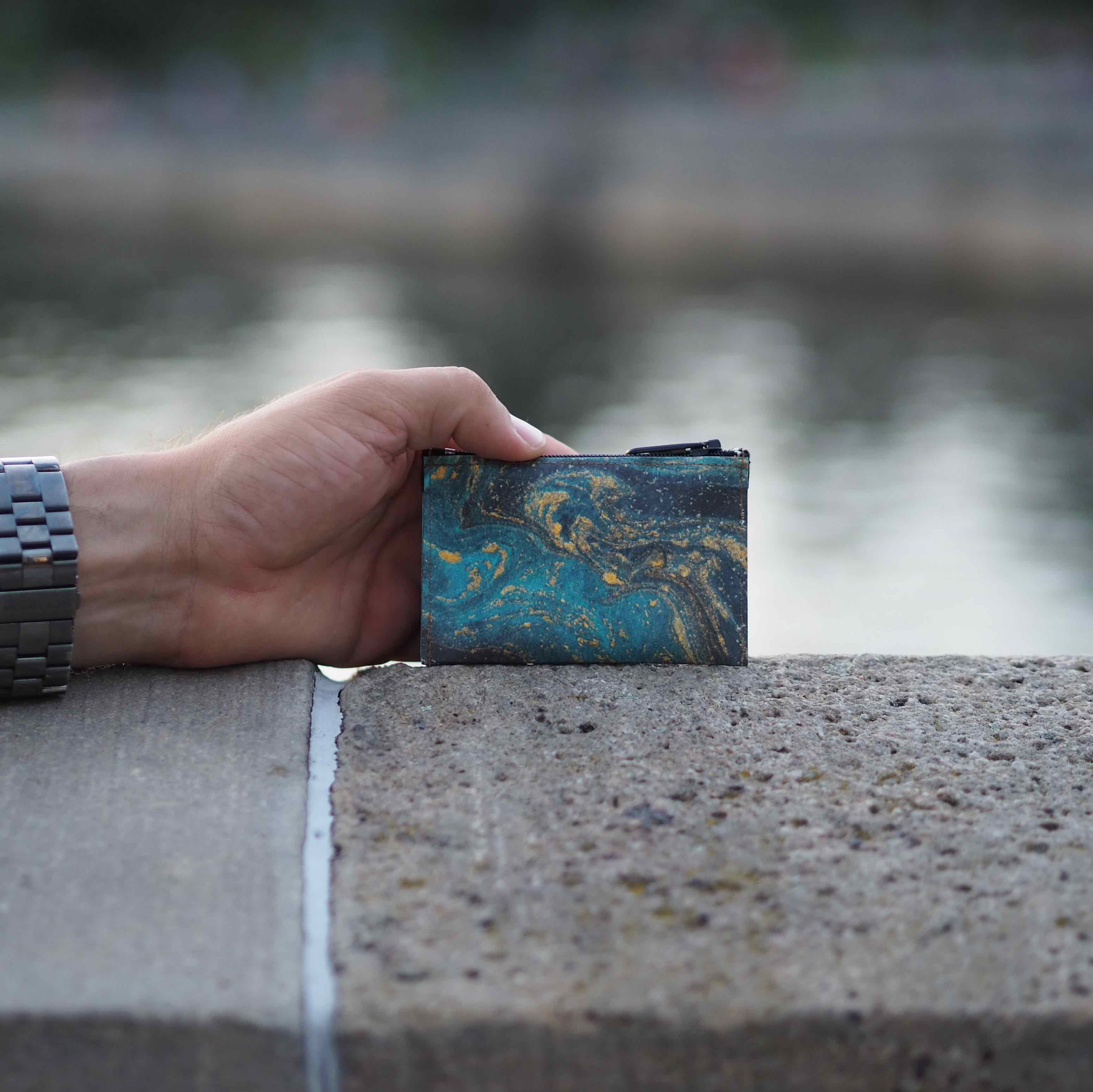 Paprcuts Münzbörse Saphire Marble Münzbeutel RFID vegan