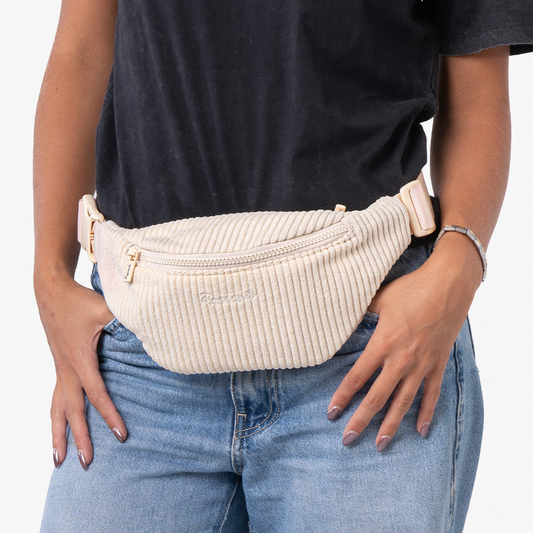 Paprcuts Capri Bauchtasche Off-White Cord Vegan 33 cm