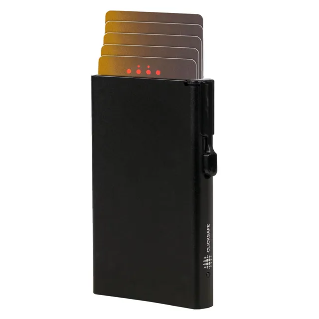 Alumaxx Clicksafe Tresor Schwarz Alu 8 Karten RFID Safe