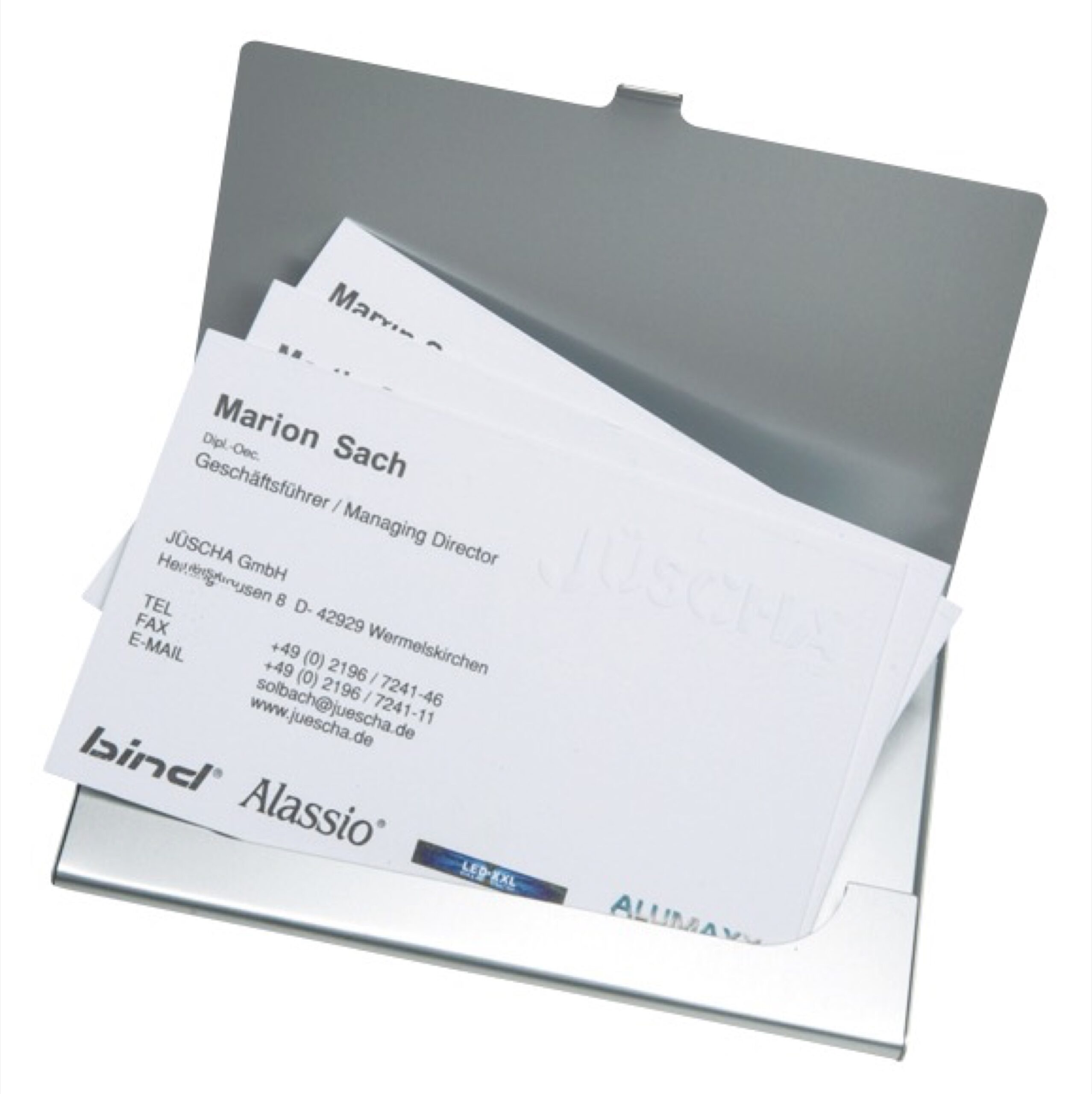 Alumaxx Visitenkarten-Etui Aluminium silber 10 Karten