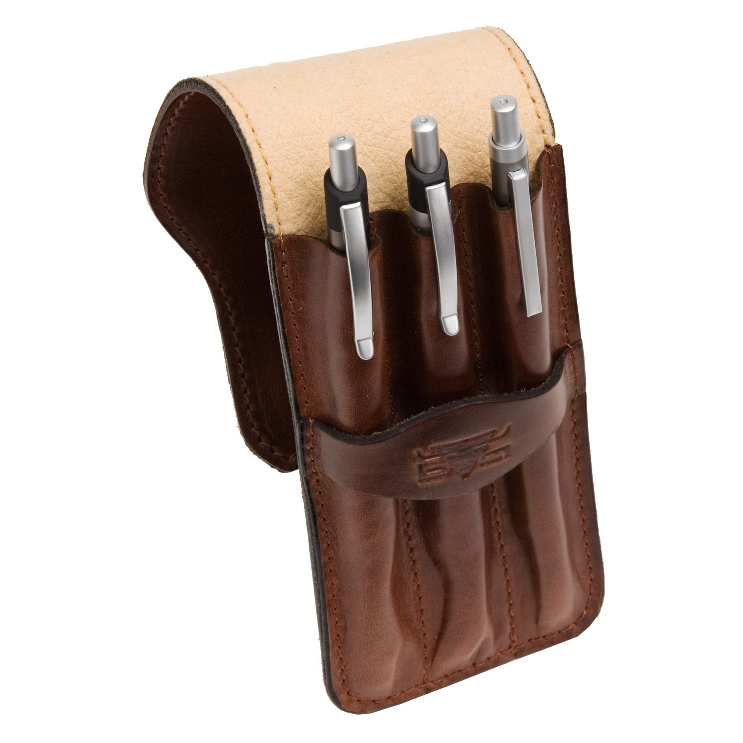Alumaxx Stifteetui 3 Stifte Braun Sattelleder 17 cm