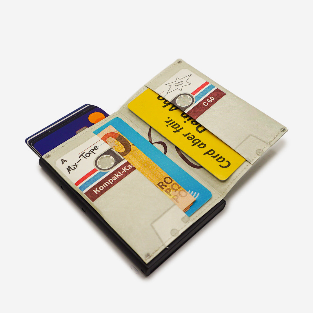 Paprcuts RFID Alu Kartenetui Mixtape Portemonnaie beige RFID-Schutz