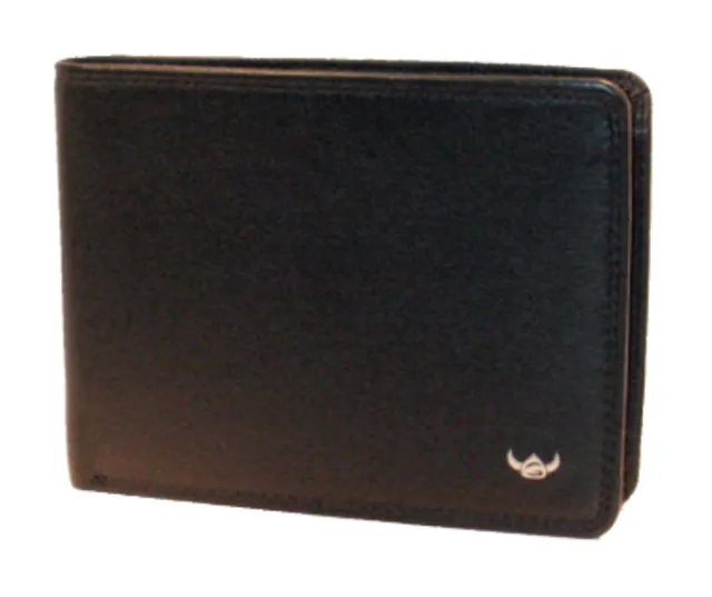 Golden Head Polo Scheintasche 12 cm Schwarz Rindnappa 7 Kartenfächer