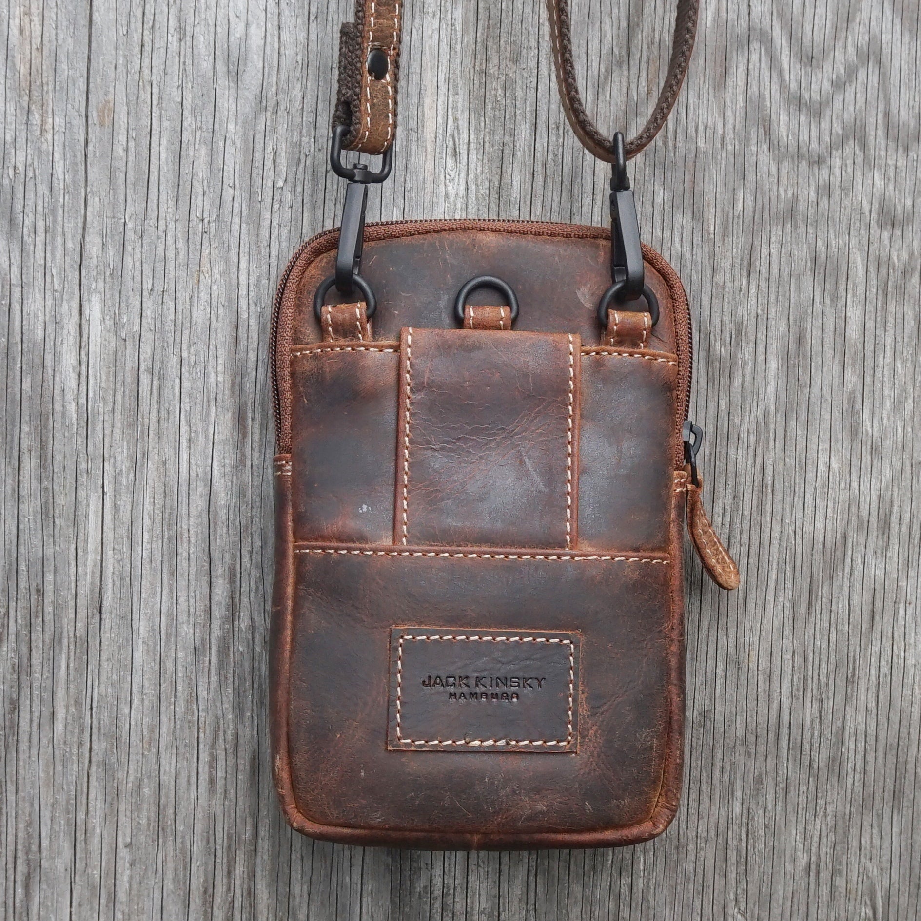 Jack Kinsky Baltimore 10 Handytasche Mocca Rindleder