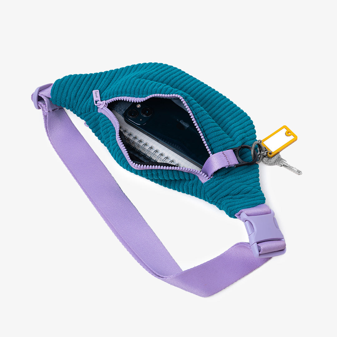 Paprcuts Capri Bauchtasche Violet Petrol Cord Vegan 33 cm
