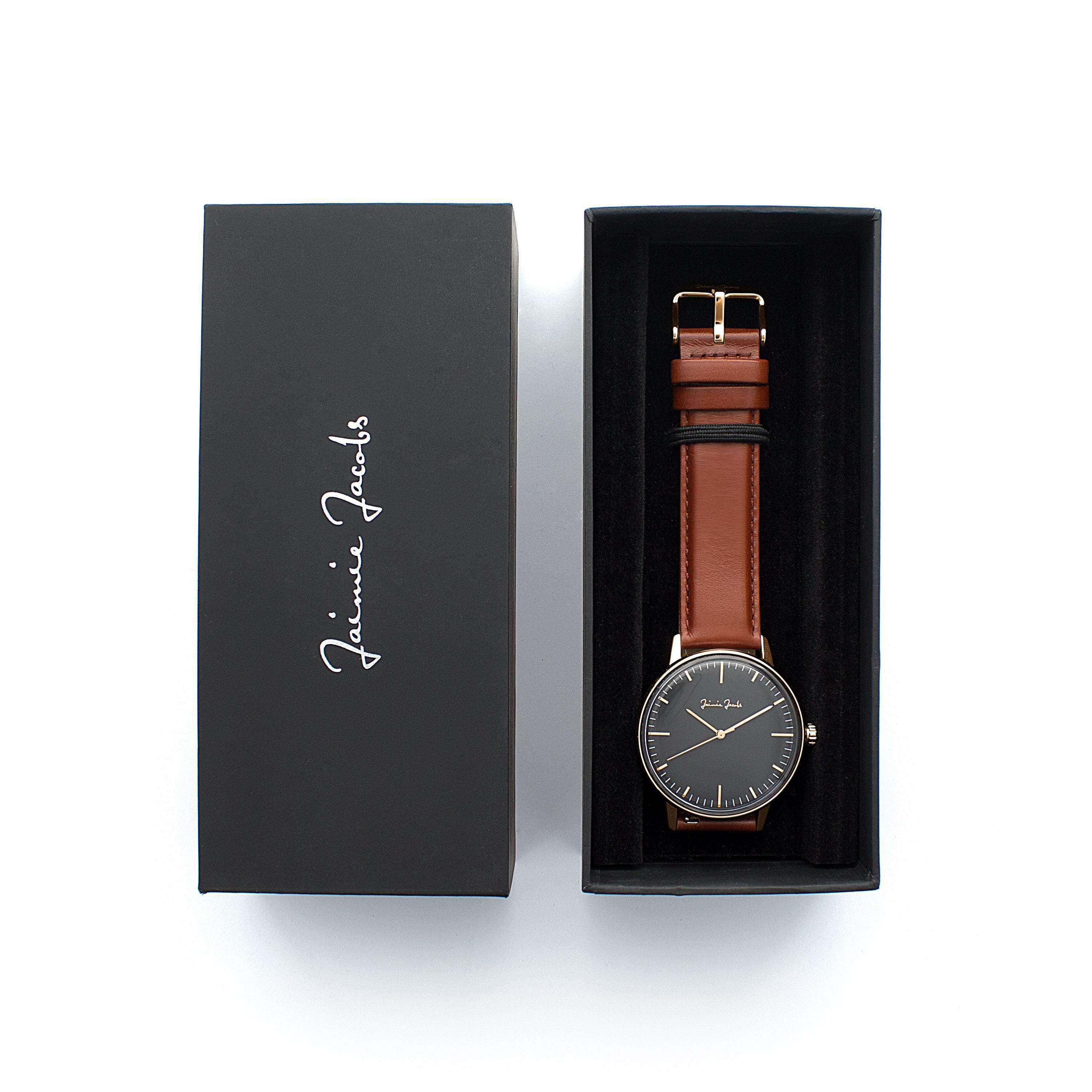 Jaimie Jacobs Watch Schwabing Midnight Uhr Silber Leder