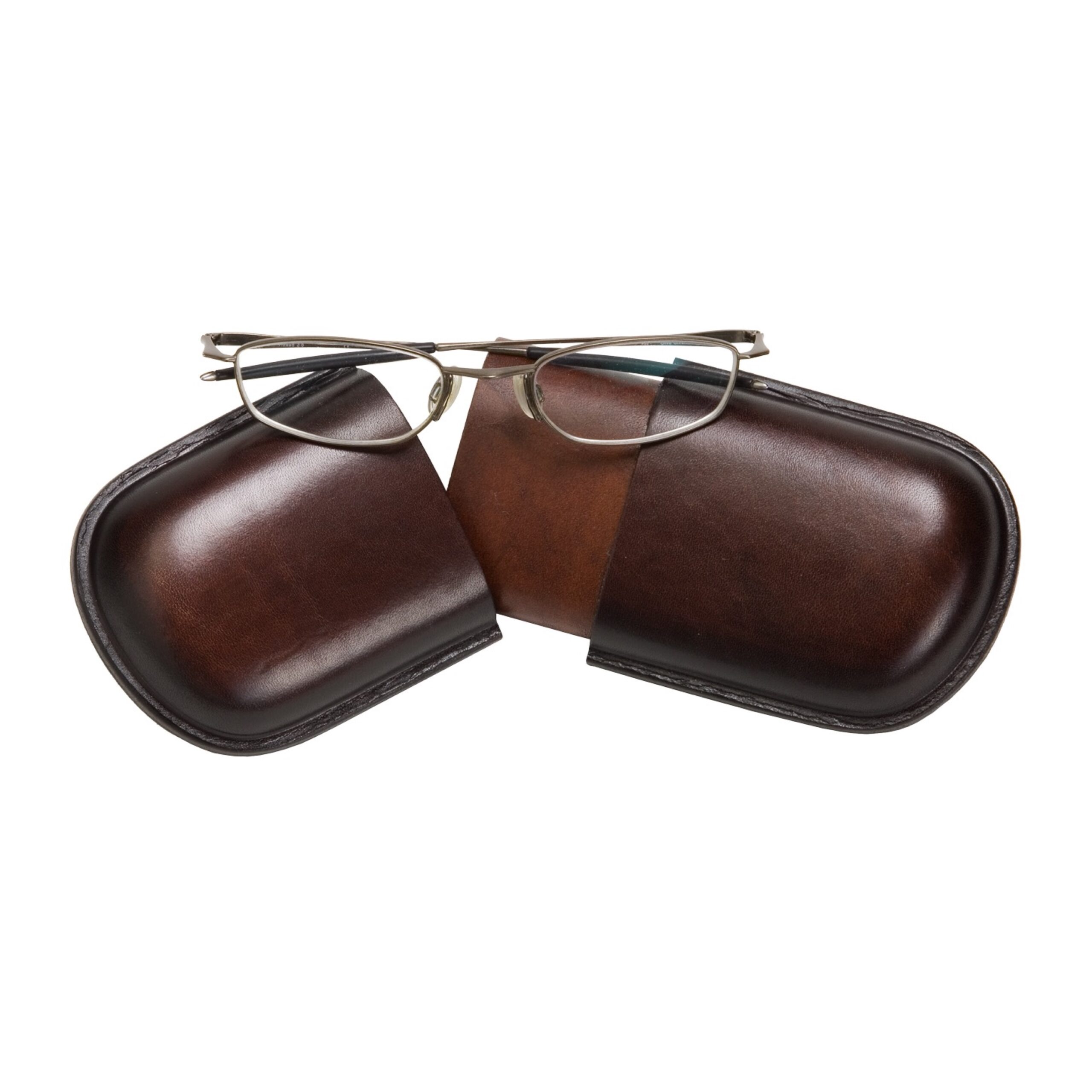 Mika Brillenetui Groß Braun Etui Leder 18x4x8 cm
