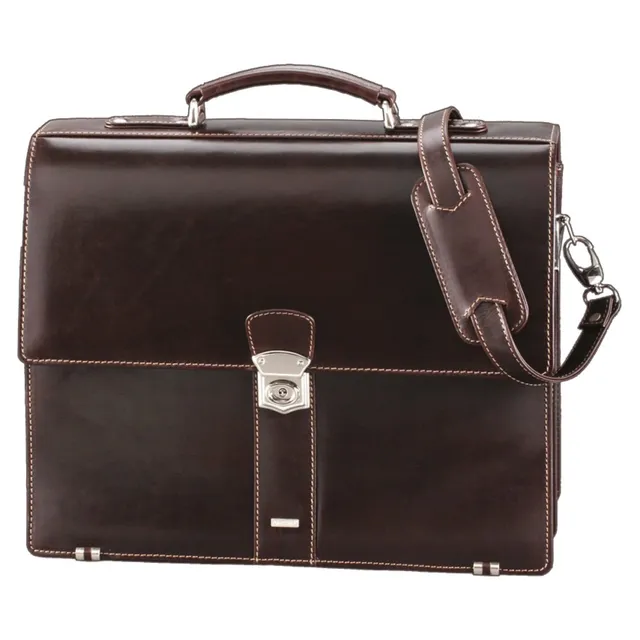 Alumaxx MONACO Aktentasche Dunkelbraun-Antik Leder A4