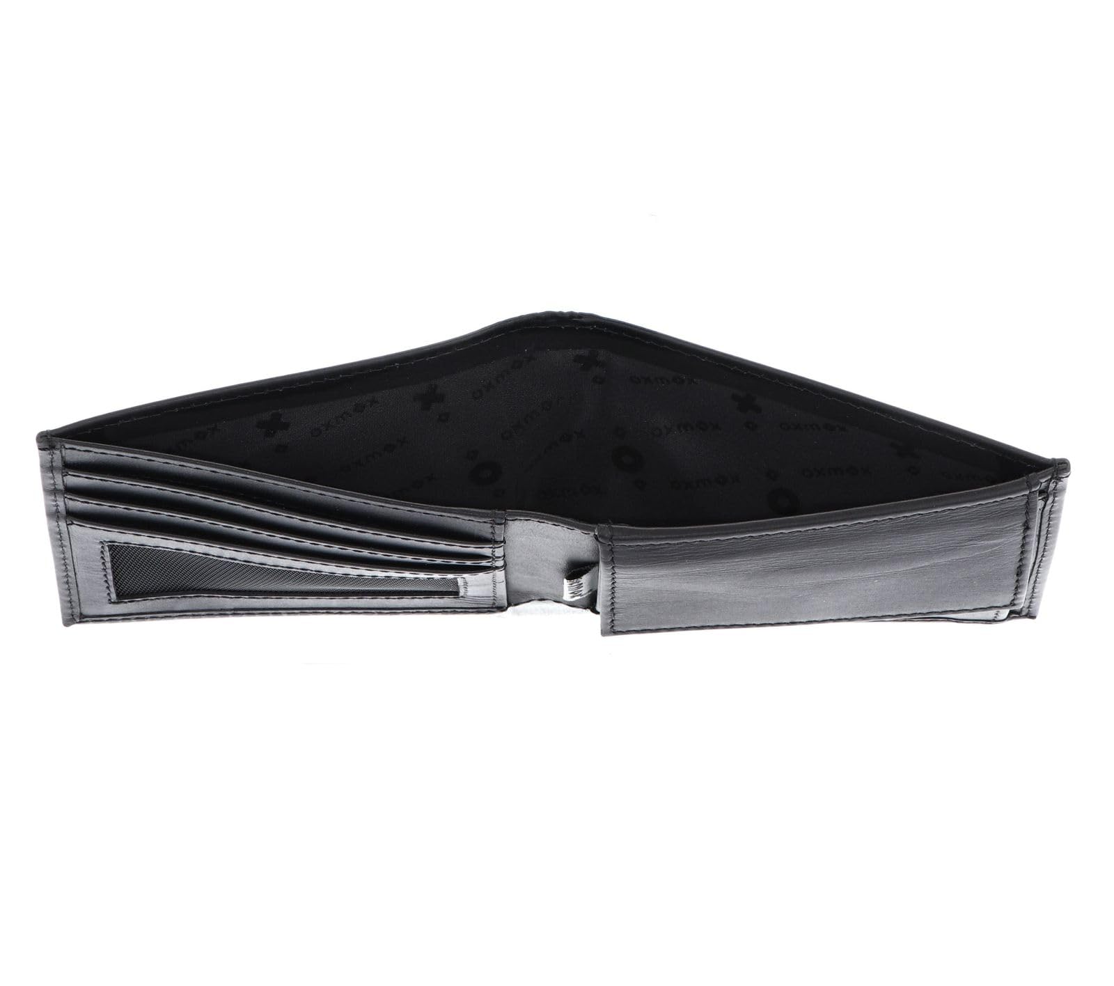 oxmox Leather Pocketbörse Geldbörse Monkey Schwarz Querformat