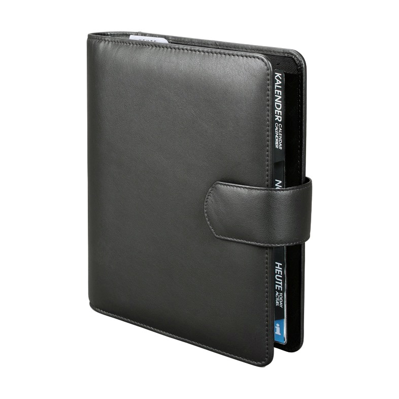 Alumaxx Systemplaner A5 schwarz Nappaleder mit Magnet