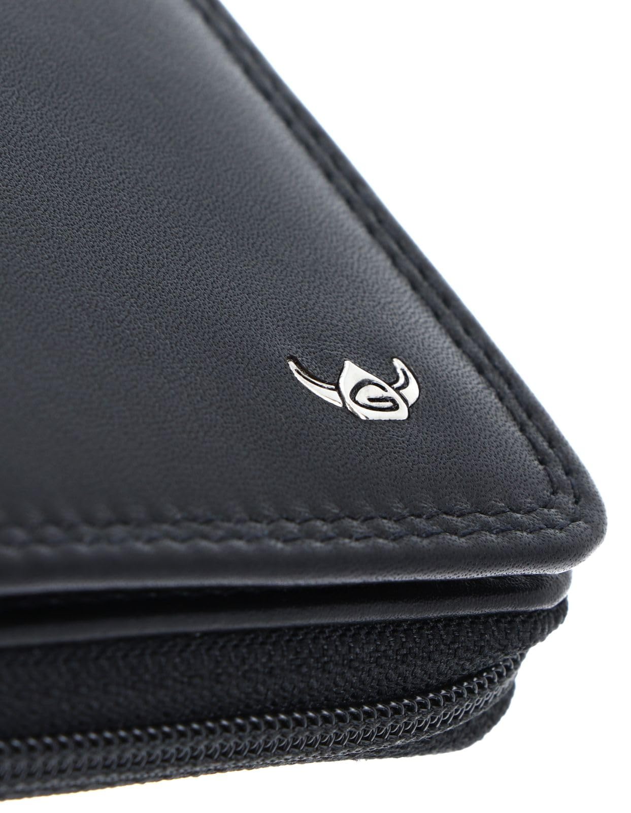 Golden Head Polo 3317 Geldbörse Leder Schwarz RFID Reißverschluss