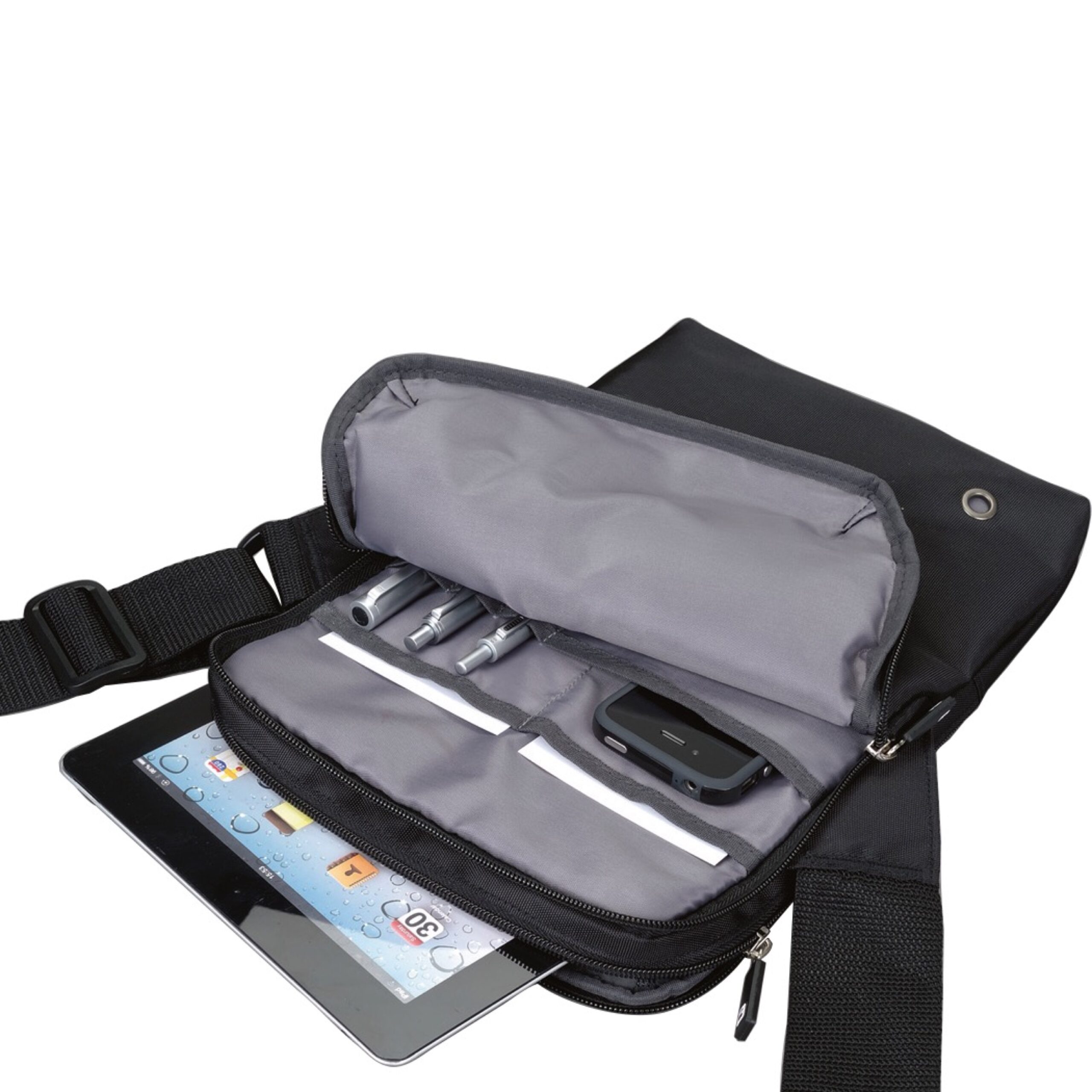 Alumaxx Umhängetaschen Genius Tablet Umhängetasche Schwarz Nylon
