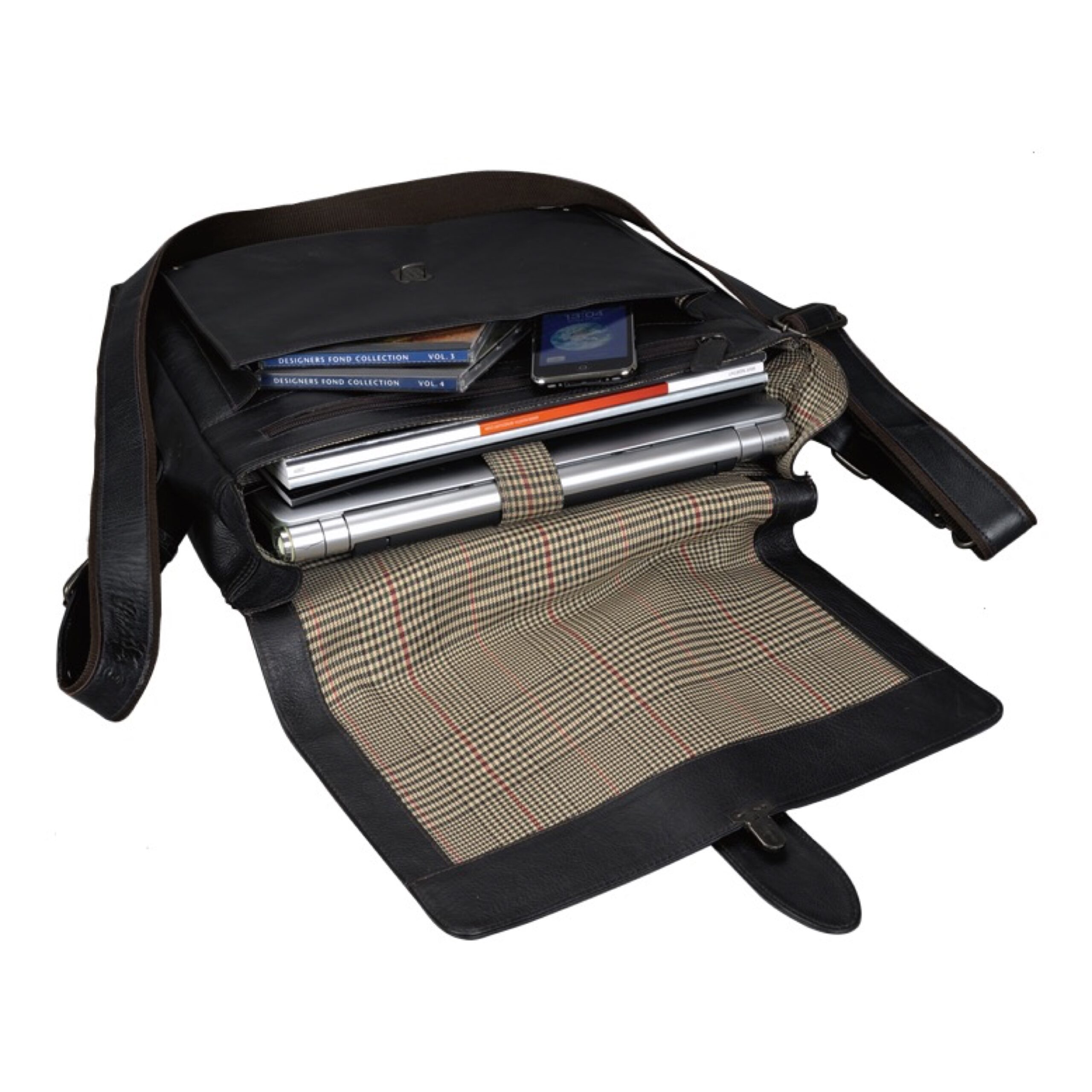 Alumaxx Neo Umhngetasche braun Leder Laptopfach